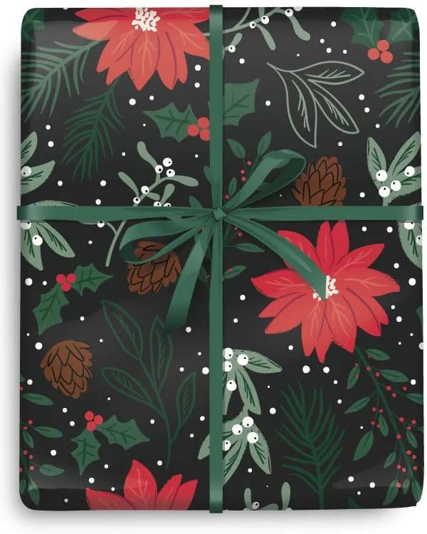 Gift Roll Wrap Poinsettia