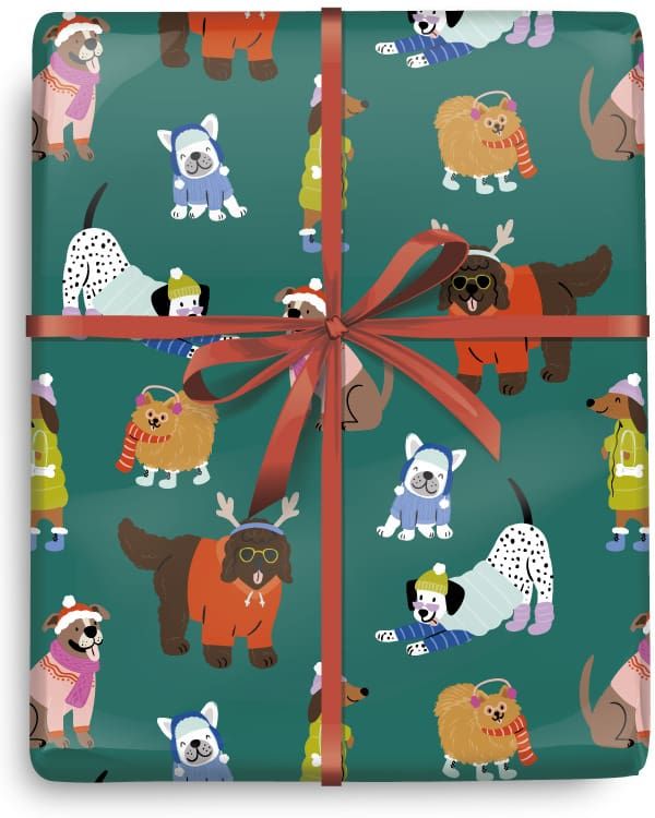 Gift Roll Wrap Festive Pets Toss