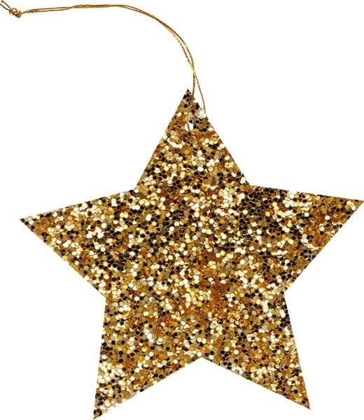 Gift Tags Gold Star Glitter