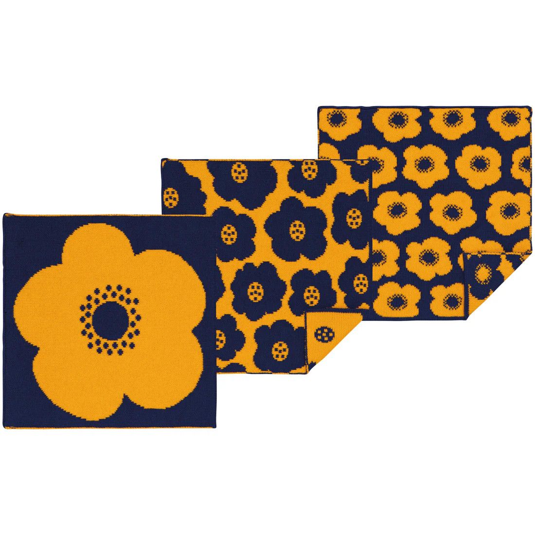 Set of 3 Knit Dishcloth Poppy