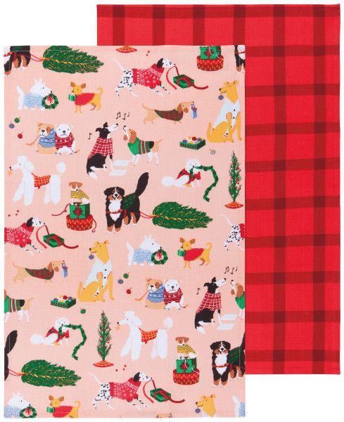 Dishtowels Set of 2 Holiday Hounds
