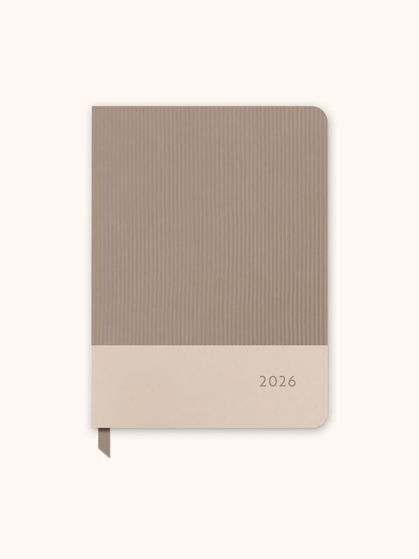 2026 Desert Taupe Large 17-Month Dual Texture Planner