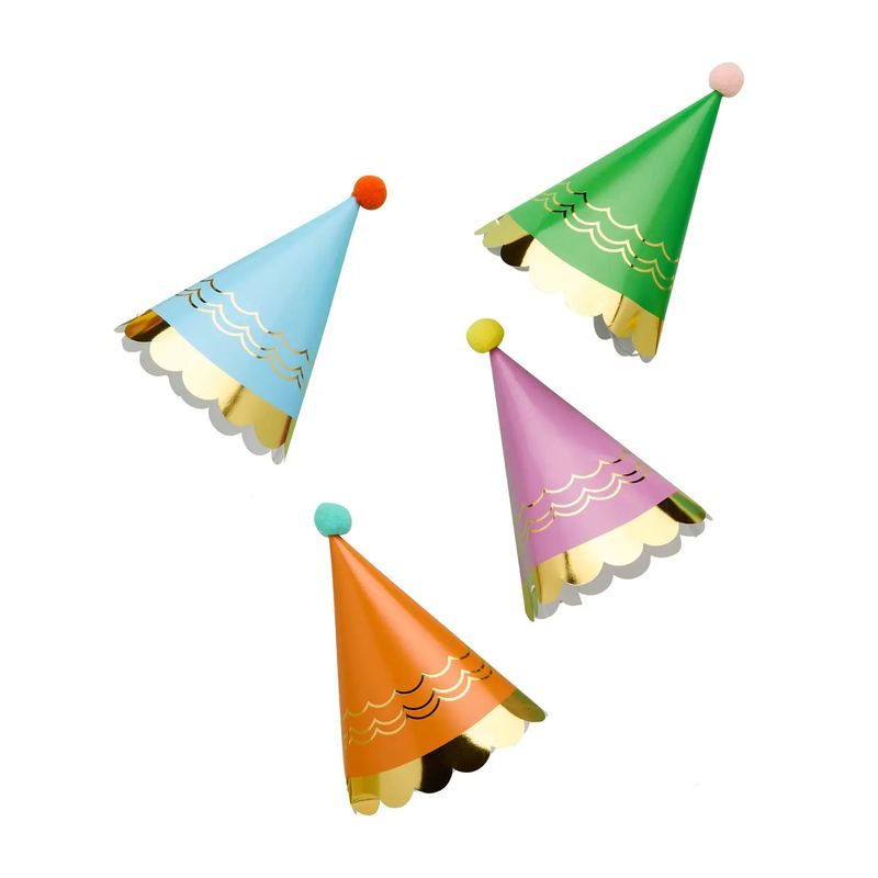 Birthday Party Hats With PomPoms