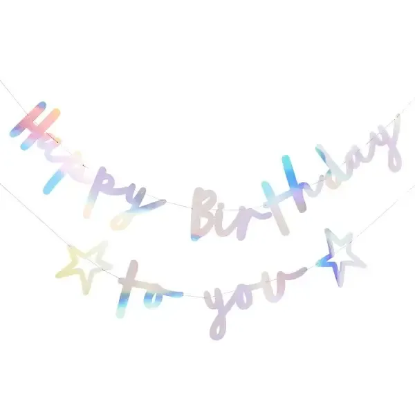 Iridescent Happy Birthday To You Banner 4m