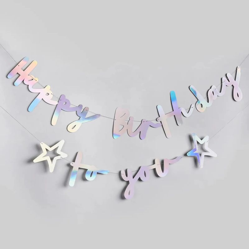 Iridescent Happy Birthday To You Banner 4m