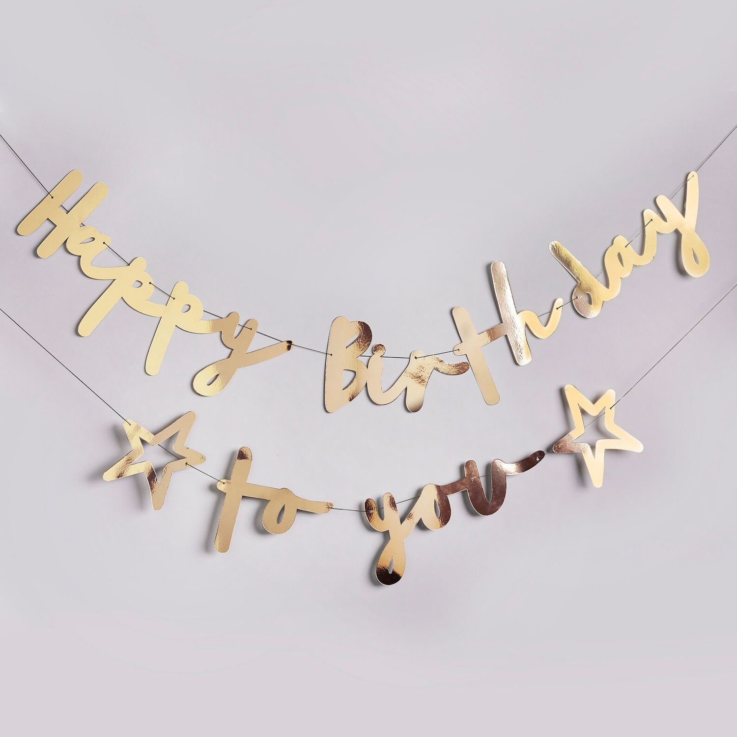 Gold Happy Birthday To You Banner 4m