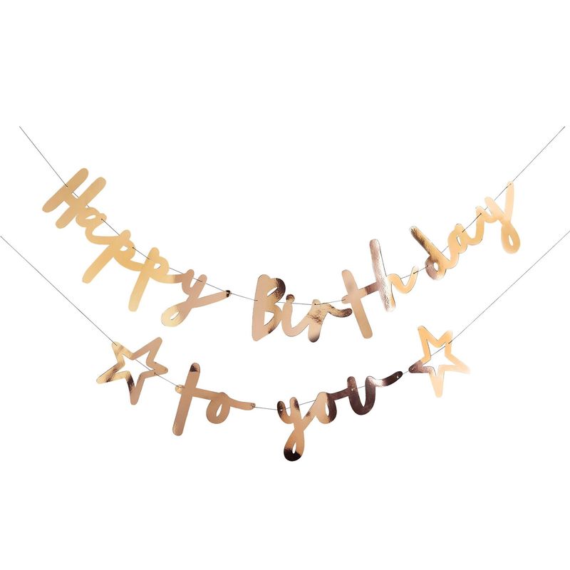 Gold Happy Birthday To You Banner 4m
