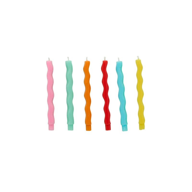 Premium Bright Wavy Wax Candles Pack of 12