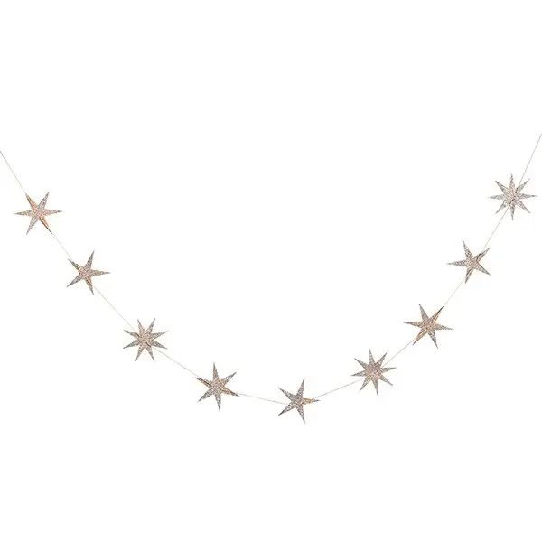 Gold Star Wood Garland 2m