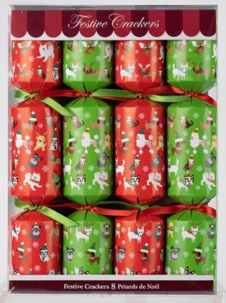 Festive Crackers Set 8 Christmas Puppies