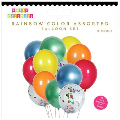Rainbow Coloured Assorted Balloon Set