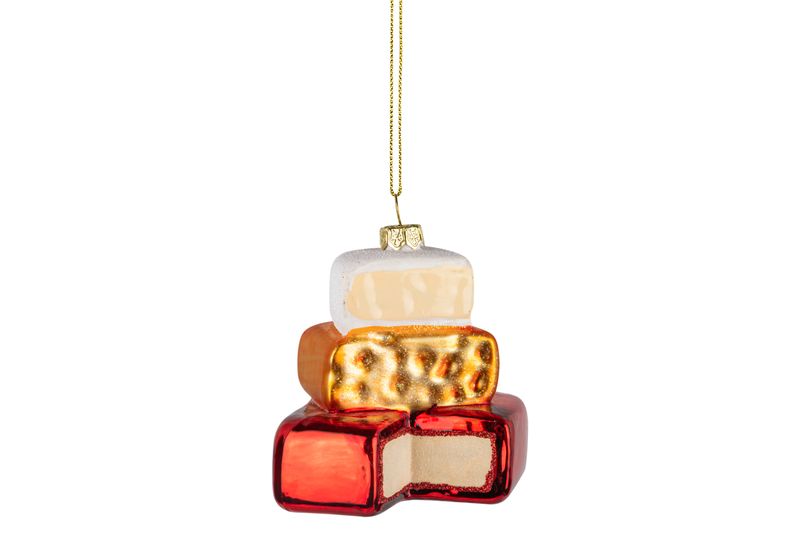 Glass Ornament Stack of Cheese