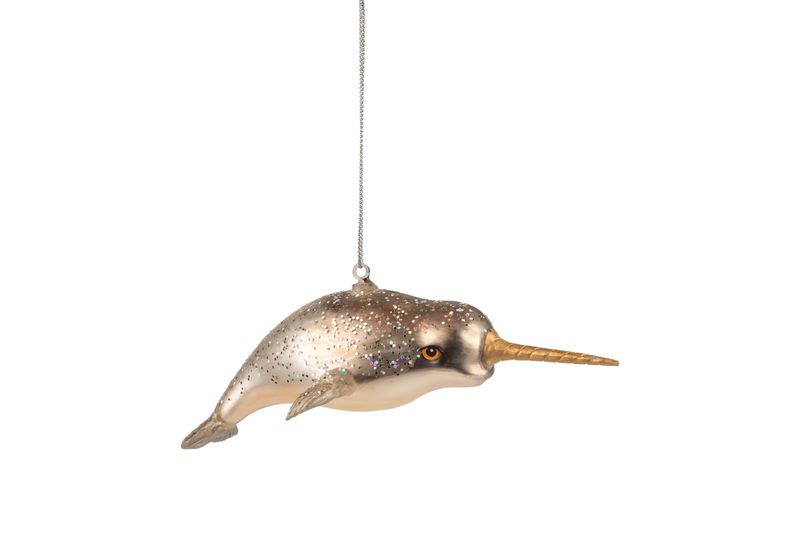 Glass Ornament Narwhal
