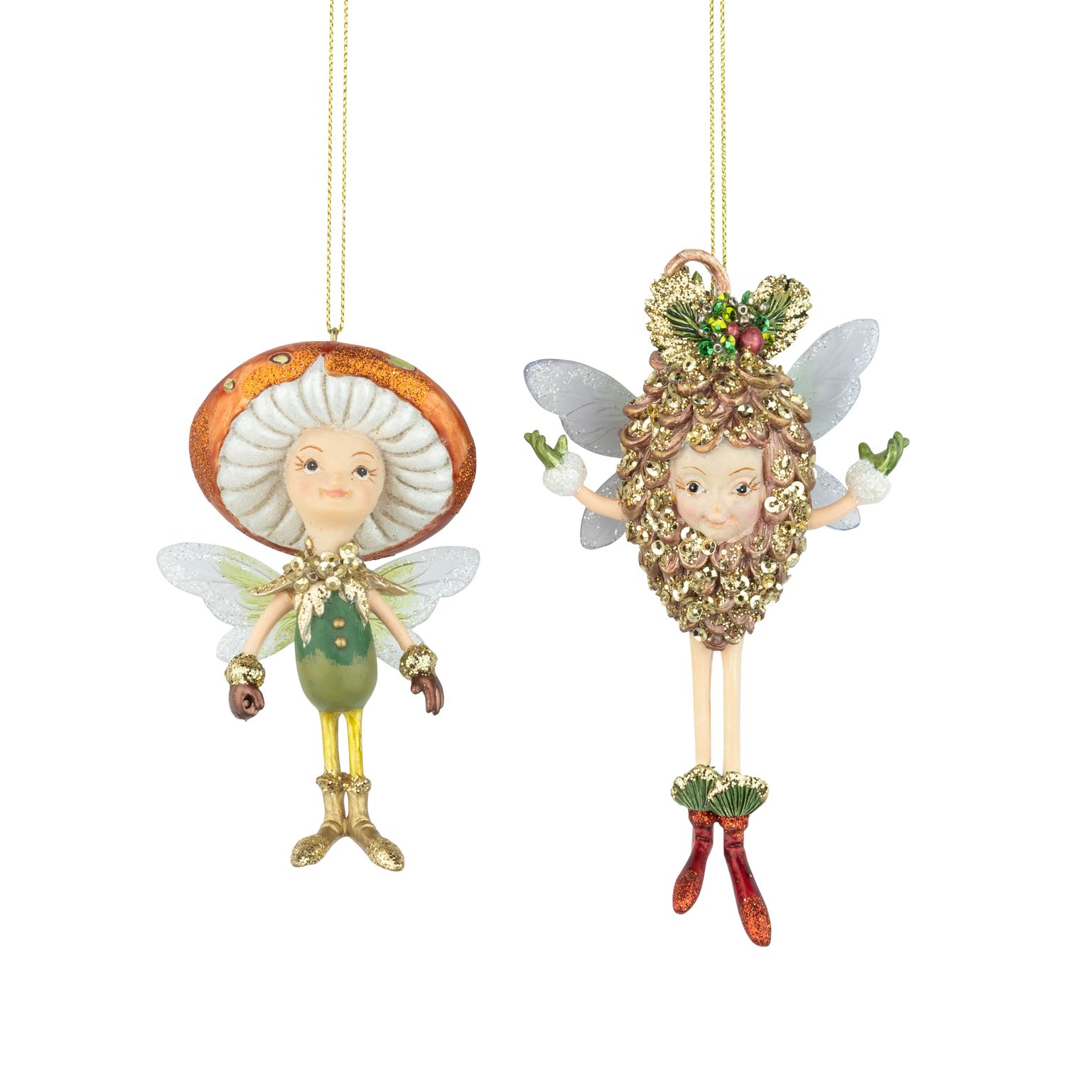 Resin Ornament Assorted Fantasy Pine Cone / Mushroom Characters