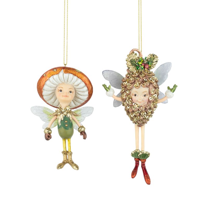 Resin Ornament Assorted Fantasy Pine Cone / Mushroom Characters