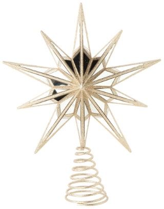 Tree Topper Mirror Star with Gold Glitter