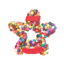 Felt Tree Topper Multicolour Pompom Star