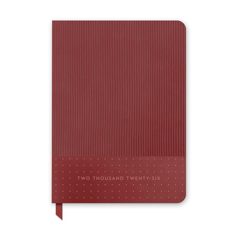 2026 Burgundy Medium 17-Month Dual Texture Planner