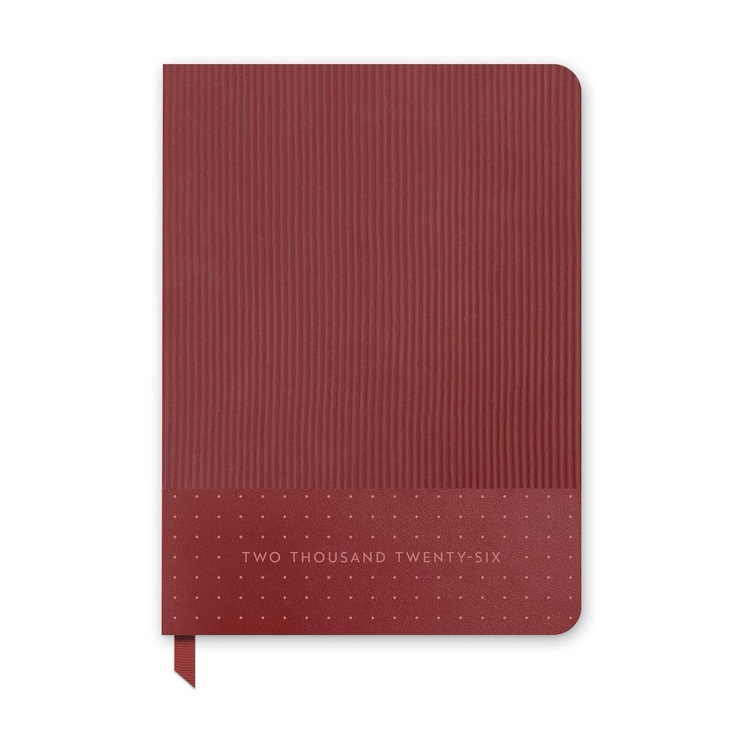 2026 Burgundy Medium 17-Month Dual Texture Planner