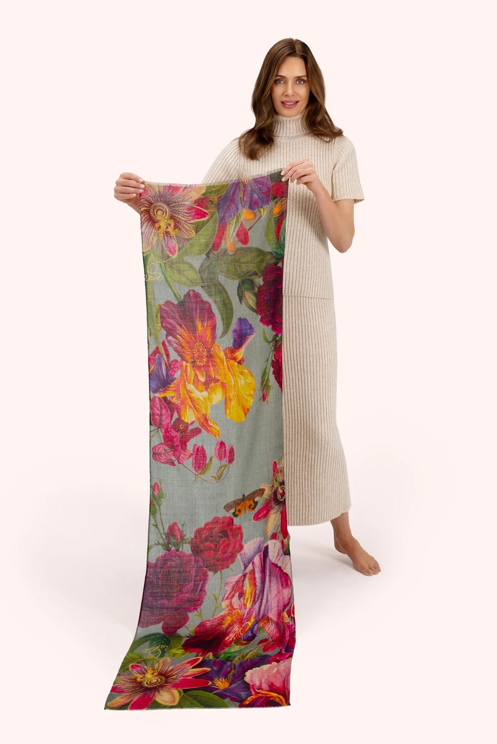 Wool Wrap Scarf Winter Iris Ice