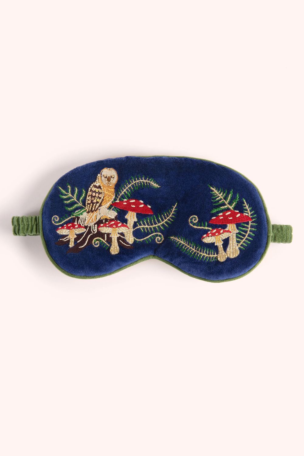 Lavender Velvet Eye Mask Woodland Owl