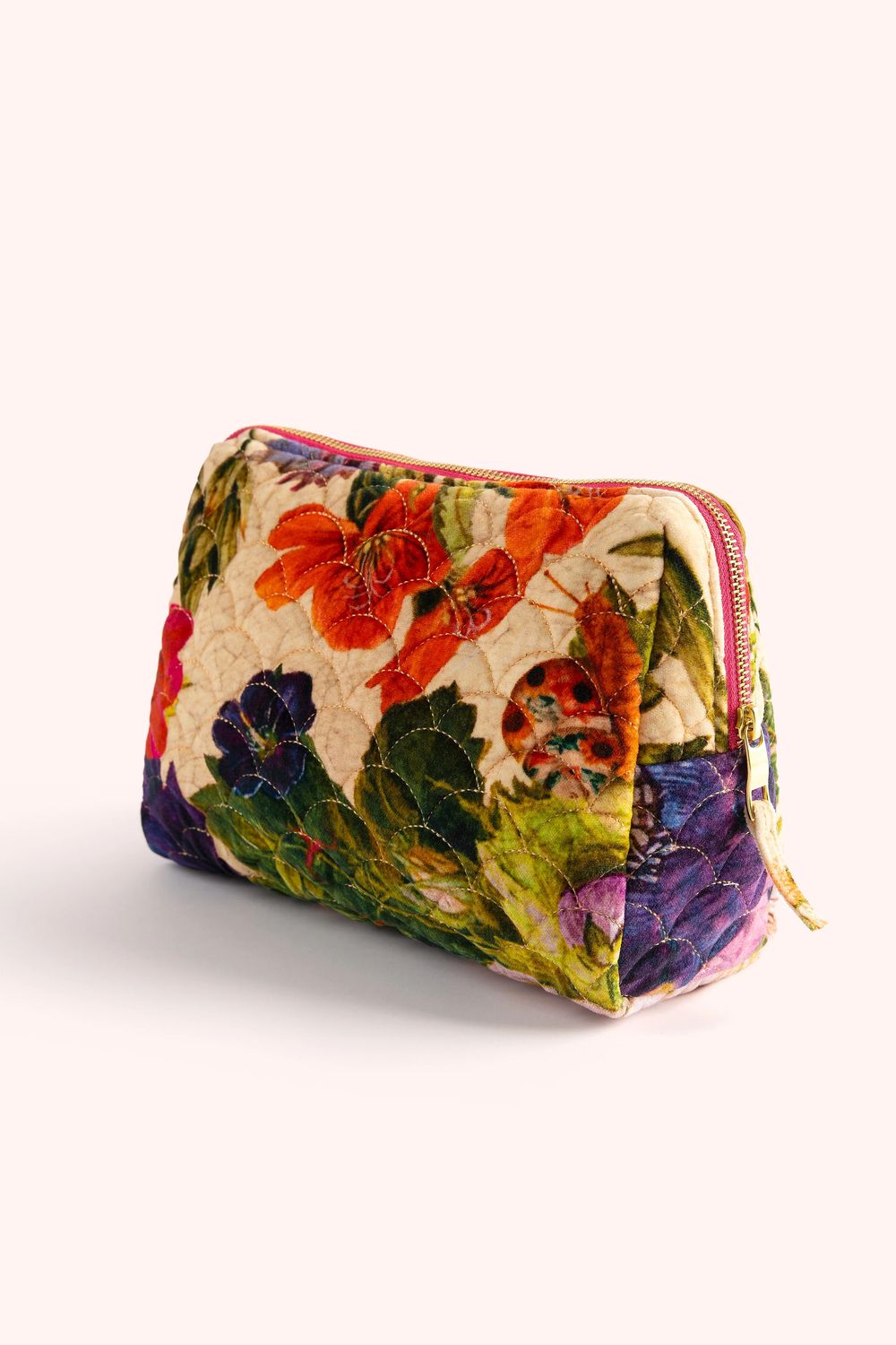 Quilted Large Washbag Cream Posy