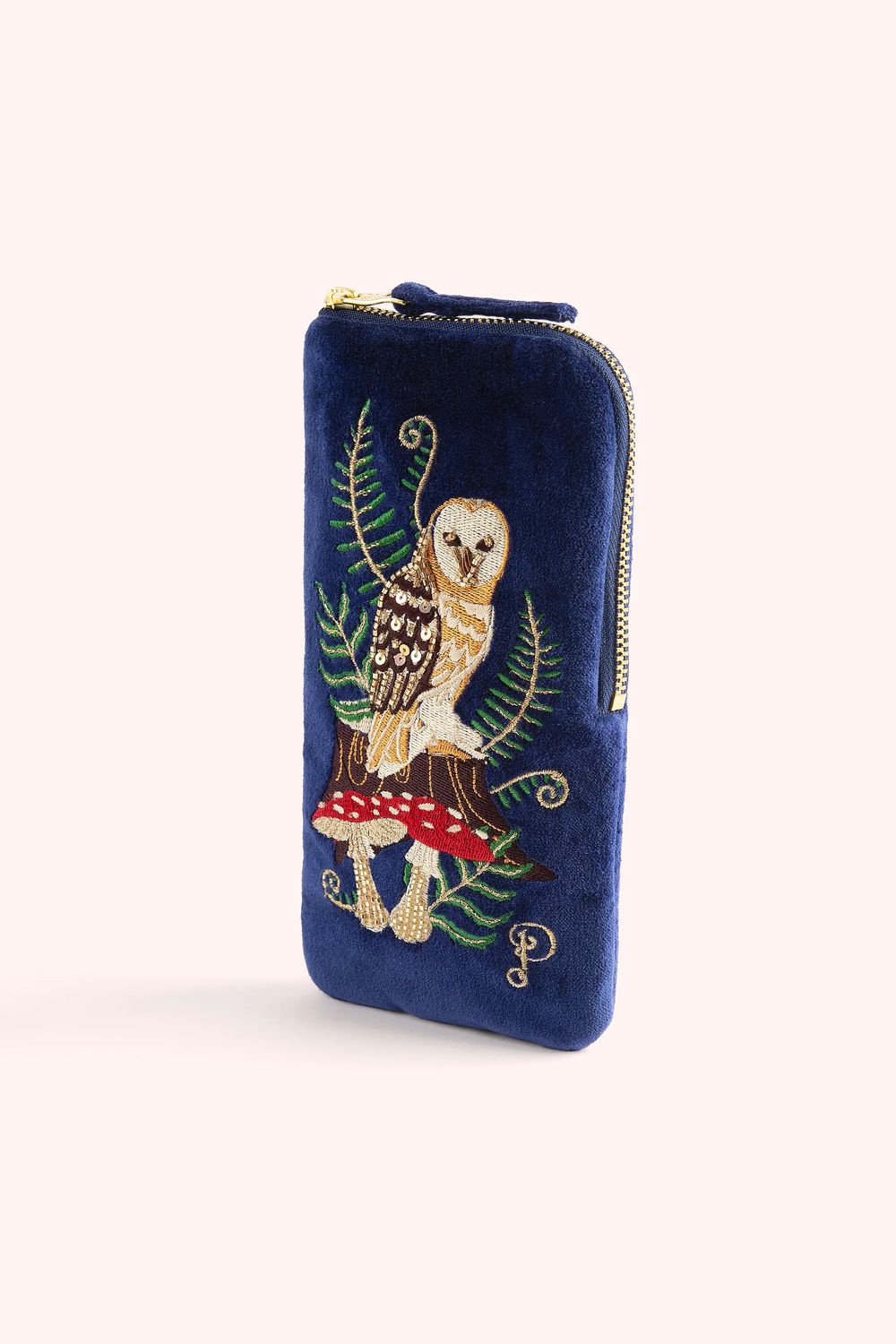 Velvet Sunglasses Pouch Woodland Owl