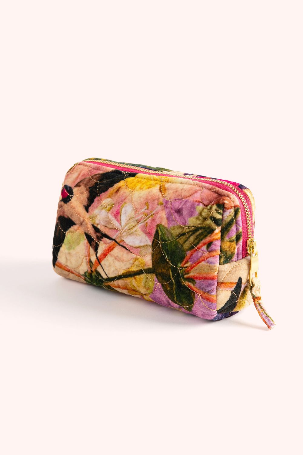 Small Quilted Vanity Bag Cream Posy
