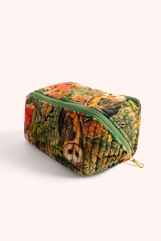 Quilted Make-Up Bag Wild Woodland Owl