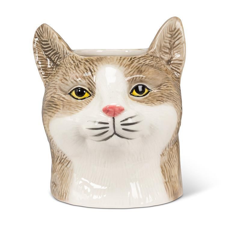 Planter Tabby Cat Medium