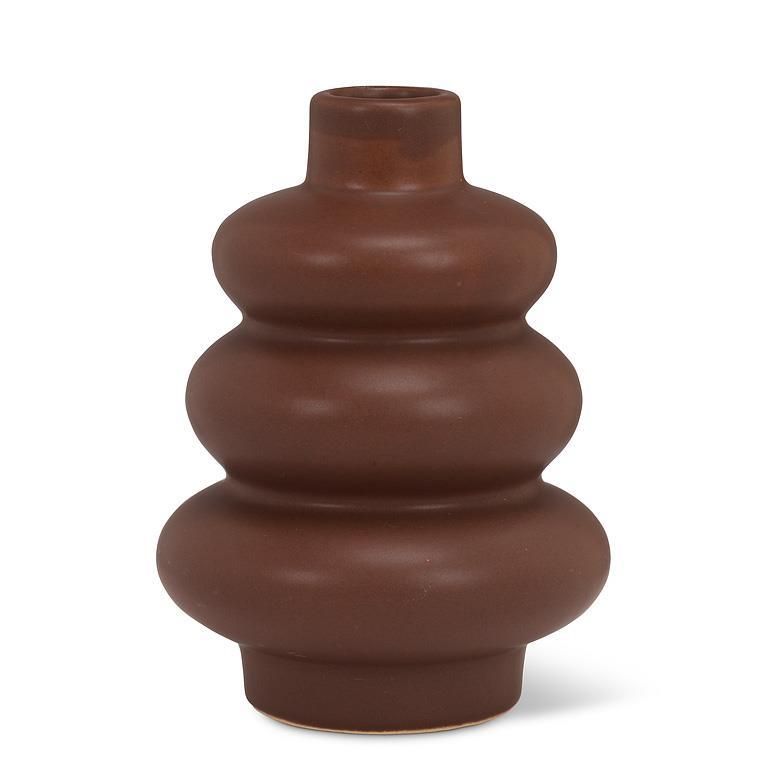 Trio Stack Bud Vase Brown