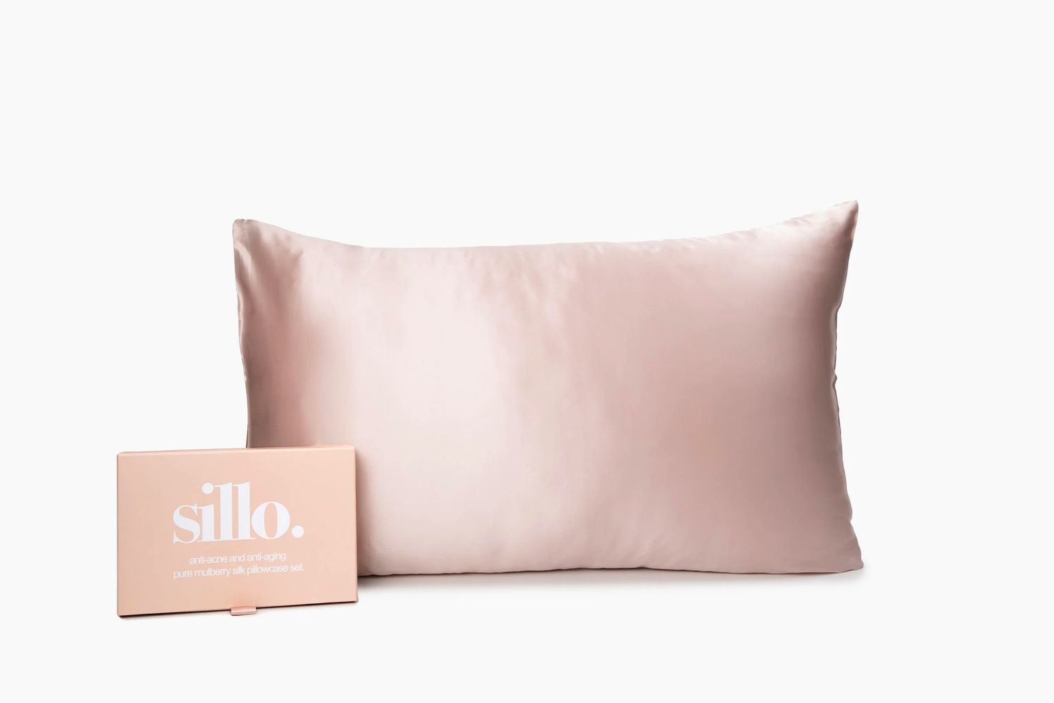 Silk Pillowcases Queen 2 Pack + Wash Bag Blush Pink