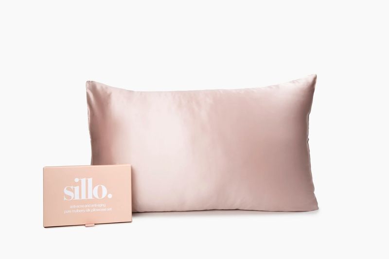 Silk Pillowcases Queen 2 Pack + Wash Bag Blush Pink
