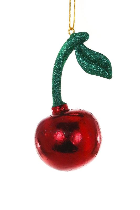 Glass Ornament Maraschino Cherry Foiled