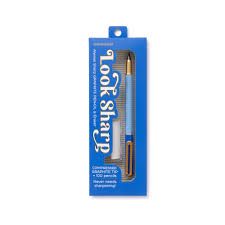 Look Sharp Pencil &amp; Eraser Set Blue