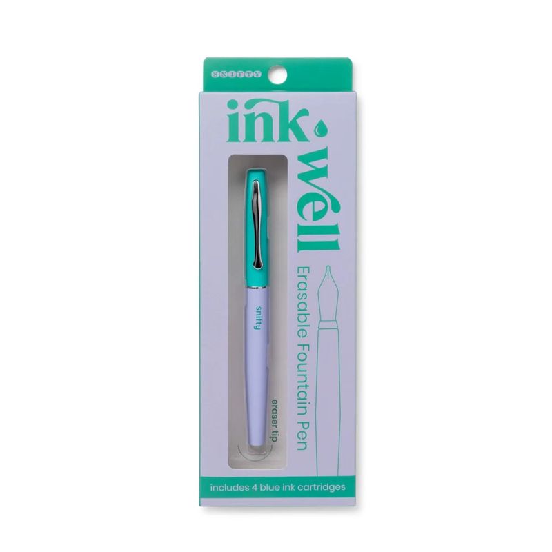 Ink Well Erasable Fountain Pen Periwinkle/Kelly Green