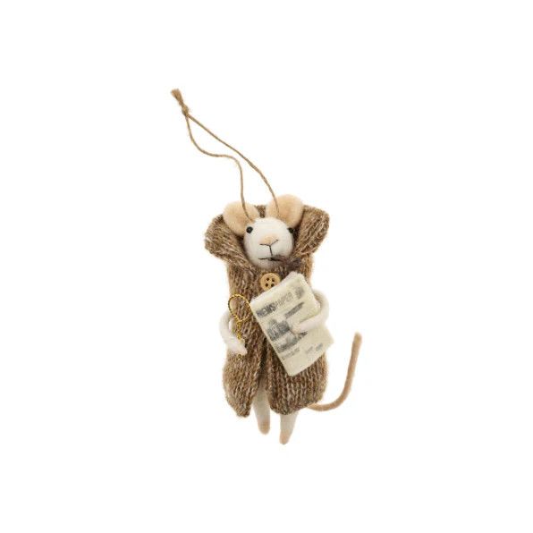 Felt Ornament Mouse Newspaper Nelson