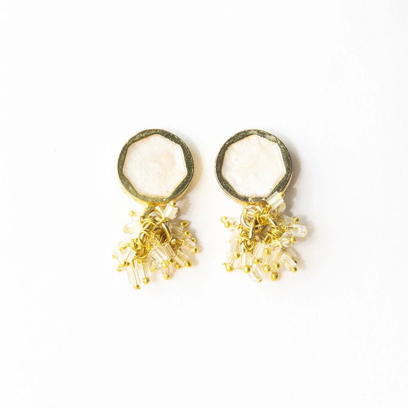 Kimberly Enamel Earrings White