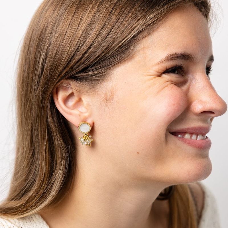 Kimberly Enamel Earrings White