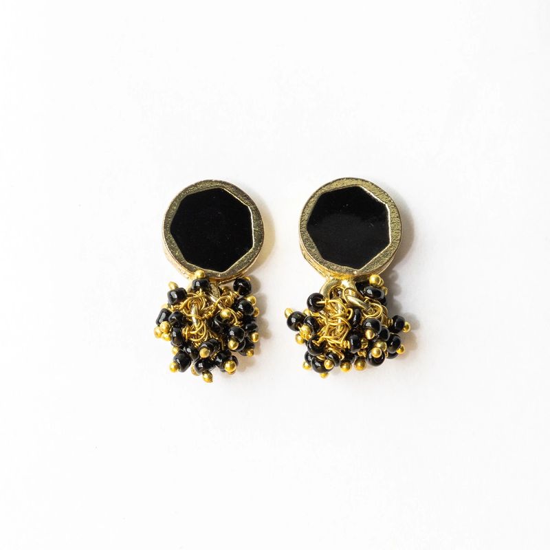 Kimberly Enamel Earrings Black