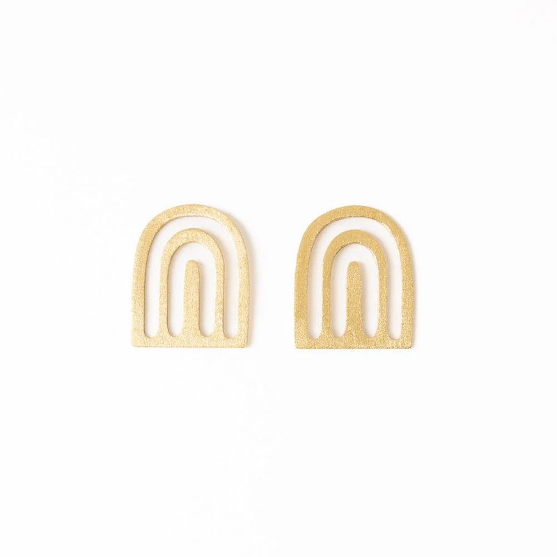 Willow Arches Drop Earrings Brass