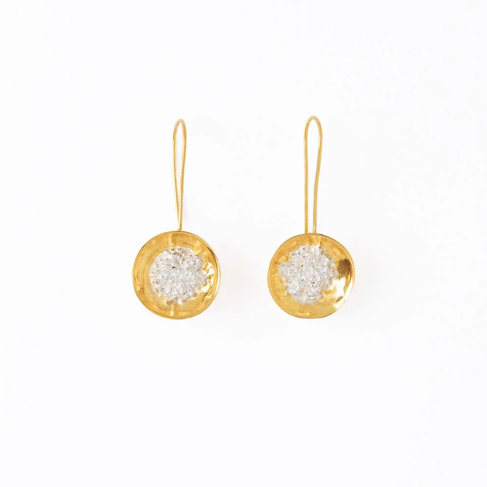Bobbi Hammered Disc With Clusters Earrings