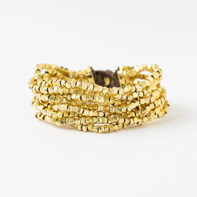 Wanda 8-Strand Cuff Bracelet Gold