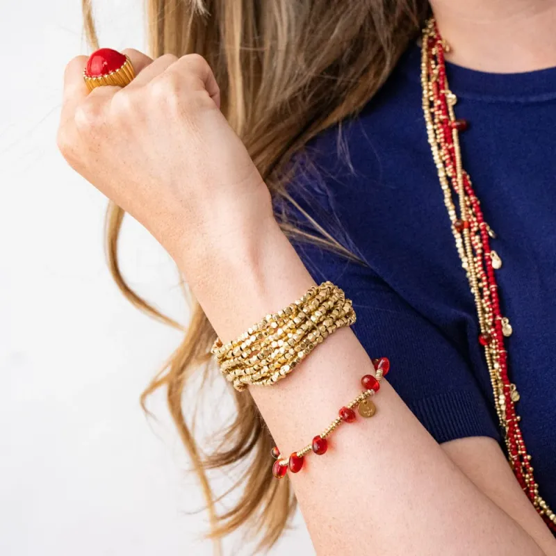 Wanda 8-Strand Cuff Bracelet Gold