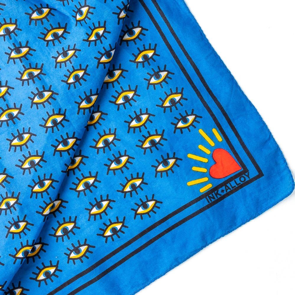Olivia Square Scarf Evil Eye Print