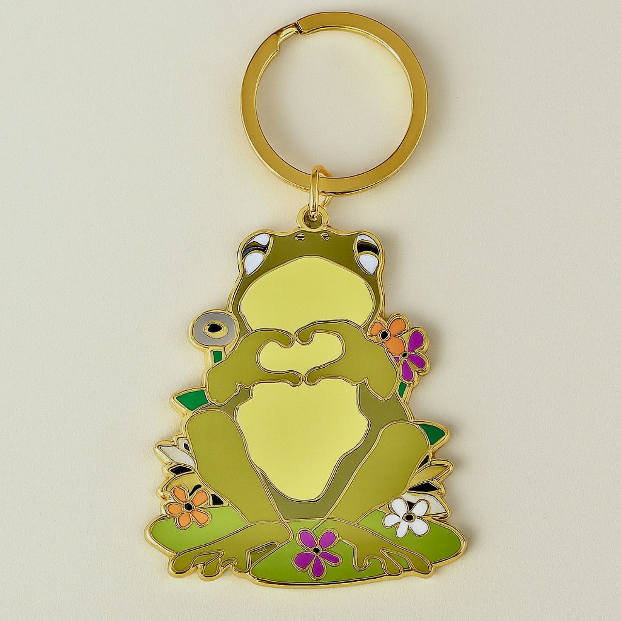 Enamel Keychain &quot;Cecile&quot; Frog