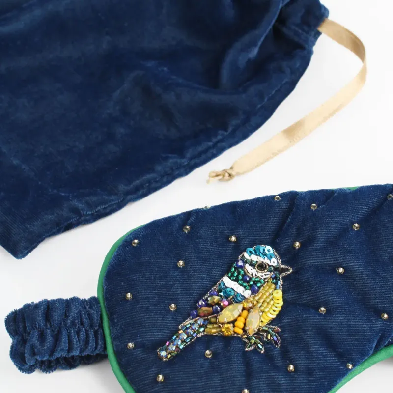 Blue Tit Velvet Sleep Mask