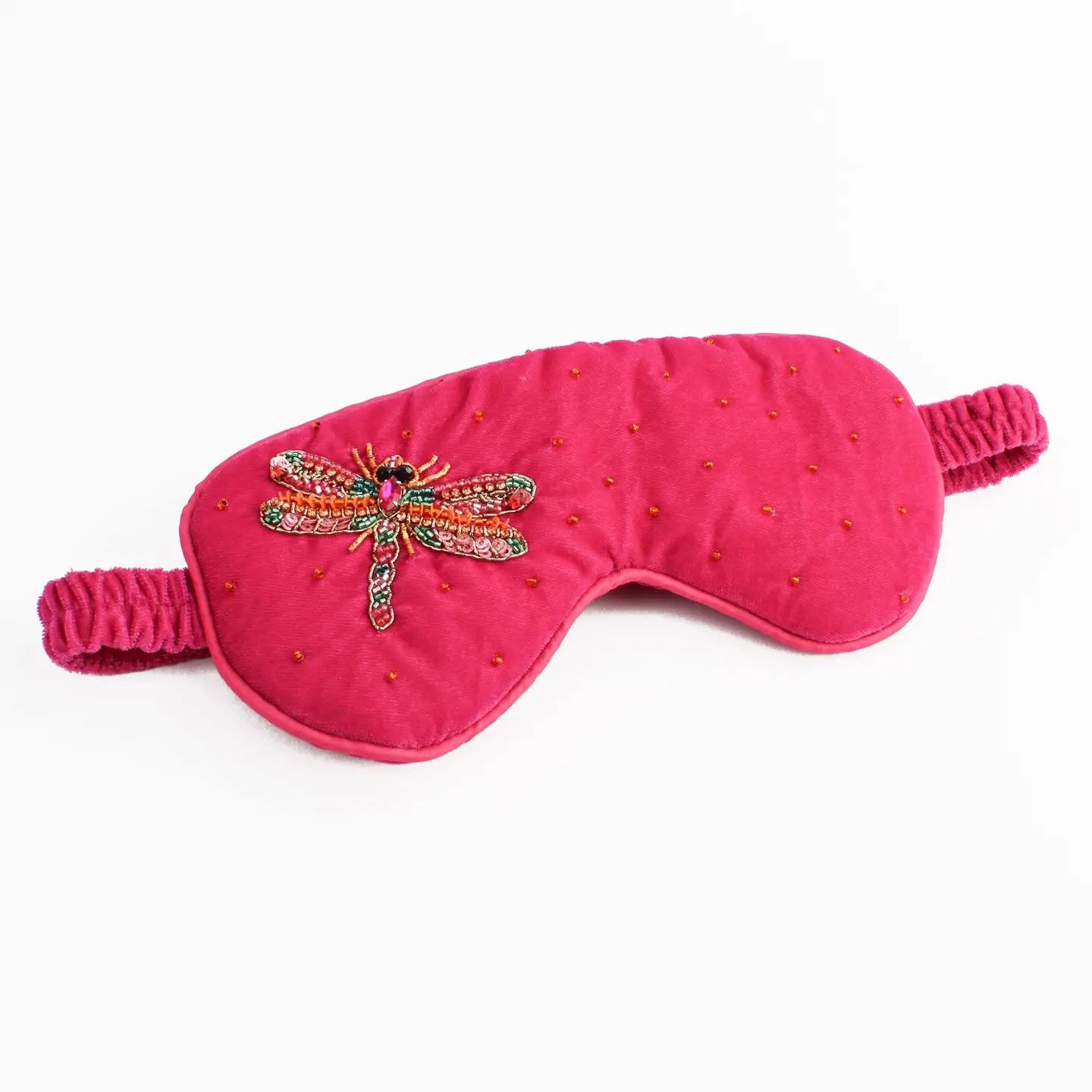 Pink Dragonfly Velvet Sleep Mask