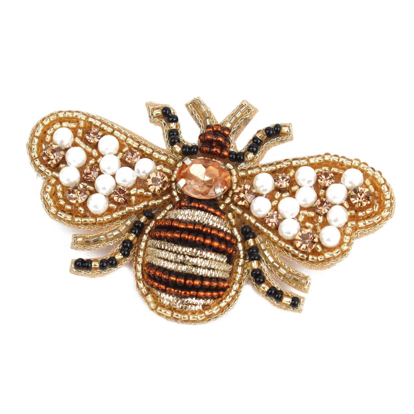 Beaded Golden Bee Brooch