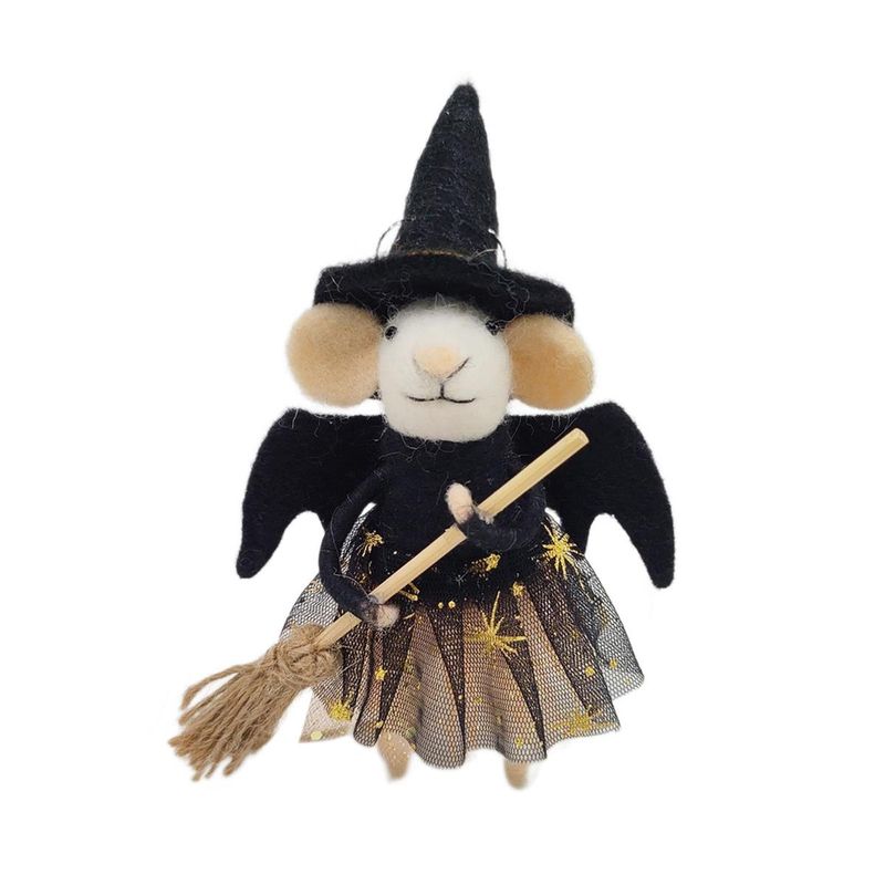 Felt Spooky Black Witch Mouse